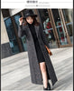 Woolen Women's Coat Korean Version Thick Long Autumn/Winter Slim fit Plaid Woolen Coat Over Knee Trench Coat for Women Wlf