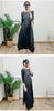 Gradient Pleated Dress For Women Round Neck Loose Casual Style Irregular Hem Female Clothes 2DB2221