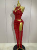 Sexy Shiny Diamond Sequins Cocktail Dress 2Pcs Set Women Evening Celebrate Birthday Party Nightclub Stage Costum