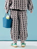 Grey Purple Lamb Wool Pants Women's Winter with Thick Velvet Design and Small Flower Shrink Mouth Pants
