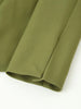 Olive Green Asymmetric Blazer & Pants Set – Women's Ruched Waist Suit Two Piece Office Lady Autumn
