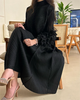 Yudx Purple Pleated High Neck Maxi Evening Dress, Ruffle Sleeve Women's Wedding Guest Ramadan Party Dress