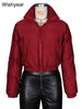 Winter Thick Warm Cotton Down Jacket Women Clothing Gray Zipper Short Puffer Parkas Coats Outwear Female Crop Tops Streetwear