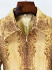 High Street Designer Suit Set Women's Snake Skin Patterned Leather Jacket Flare Pants Set