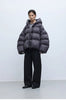 Stylish Silhouette 90% White Goose down Hooded down Jacket for Women, Curved Sleeve Puffer Coat, Thickened Outerwear, Winter Model