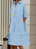 Female Stylish Multi-Layered Lapel Shirts Dress Spring Long Sleeves Urban Casual Midi Dresses For Office Lady