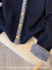 High-Quality Korean Denim Shirt Collar Stitching Fake Two-piece Sweater Women Cardigan Chic Knitted Coat Female Tops