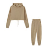 Fall Winter Women's Hoodies Two Piece Set - Oversized Hoodie Sweatpants Sportswear Suit Casual Sweatshirt Trouser Set