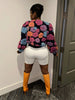 Elegant Women Button Front Floral Appliques Long Sleeve Jacket Thick Warm Winter Streetwear Outwear