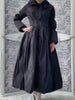 Waist-cinching Slim Puffy Long Jacket Unique S Line Big Hem Thicken Warm Robes Lady High Street Outwear