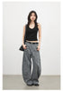 Women Jeans Loose Casual High Waist Wide Leg Denim Pants Paisley Female Trousers Spring Autumn
