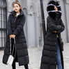 Women Winter Long Cotton Coat Women Big Fur Collar Parkas Korean Loose Belt Slim Jacket Down Cotton Coat Women Outwear