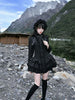 Black Gothic Y2K Mini Dress Women Sexy Spicy Girls Slim Fit Design Lolita Dresses Autumn Punk Vintage Long Sleeve Cake Dress