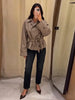 Vintage Plaid Belted Jackets Women Slim Full Sleeves Double-breasted Lapel Cropped Coats Ladies Autumn Outwear