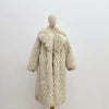 Colorful Fahionable Faux Fur Mongolian Jacket Long Tailored Collar Plush Winter Coat for Women Elegant Loose Fit Outerwear