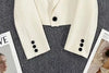 All-match Cropped Blazer Woman Solid Color Single Button Suit Coat Women Korean Chic Notched Collar Long Sleeve Blazers