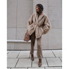 Autumn Winter Women’s Faux Mink Fur Coat Striped Thickened Plush Jacket Loose Fit Outerwear Seller Coat