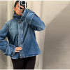 Chic Stand Collar Denim Cropped Jackets Women Loose Zipper Pockets Full Sleeve Female Coats Spring Lady Outwear Street