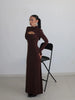 Sexy Sheath Women's Maxi Dresses Solid Turtleneck Regular Long Sleeves Hollow Out Slim Fit Bodycon Party Vestidos Robes