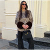 Women's Fur Patchwork Leather Jackets Furry Collar Slim Buttons Full Sleeve Female Coat Autumn Lady Street Outerwear