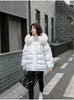 Winter Warm Duck Down Jacket Women's Clothes Glossy Fur collar Thicken Parka Short Down Coat Female
