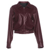 Zipper Jacket Woman Faux Leather Autumn Lapel Full Sleeve Hottie High Street Versatile Style Basic Coats