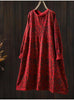 Japanese Vintage Mori Girl Floral Printed Knitted Sweater Pullover Dress Women Autumn O-Neck Long Sleeve Casual Loose Dresses
