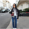 Street Faux Fur Patchwork Jacket Women Design Sense Long Sleeves Casual Female Coat Autumn Winter Lady Streetwear