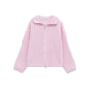 Spring Women's Loose and Lazy Style Sweater Cardigan Flared Lapel Long Sleeve Double Chain Stripe Knit Coat