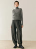 Women Cashmere Pants Autumn Winter Casual Loose Long Bloomers 100% Cashmere Knit Pants Chic Drawstring Pocket Cashmere Trousers