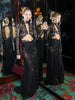 Sexy Long Sleeve Lace Patchwork Hollow Out Long Dress Women Black O Neck Cut Out Split Slim Dresses Runway Evening Party Gowns