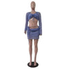 Women Sexy Dancing Dress Set Women's Beaded Knitted Sweater Three Piece Set Looking