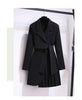 Women Spring Women Clothing Suit Skirt Jacket Belt Waist Slim Suit Women Blazer Long Coat Black Blazers
