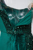 Wine Sequin Evening Dress Elegant Women One Shoulder Draped Split Wedding Party Prom Dresses Bridesmaid Wine Long Gown
