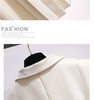 Women's Korean Blazer Patchwork Design Long Sleeve Dresses Office Lady Elegant High Waist Black Slim Pleated Midi Dress