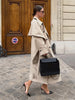 Women's Cape Trench Coat Vintage Double-breasted Long Sleeve Lapel Loose Fit Oversized Overcoat Street Autumn Irregular Jacket
