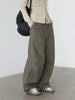 Women Pants Solid Loose Casual Outdoor Workwear Female Wide Leg Trousers Drawstring Windproof Spring Autumn