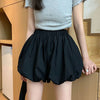 Spring Fluffy Bloomer Shorts for Women Solid High Waist Loose Cute Shorts Female Korean All Match Short Pants