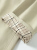 Womens British Trench Coat Contrast Cuff Stand Collar Heritage Workwear Style Pink Black Khaki Short Long Trench Coat