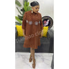 Autumn and Winter Africa Women's Clothing Solid Color Splicing Dress Pleated Loose Women's Cardigan Dresses