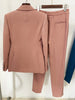 High Street S/S Career Designer Suit Set Women's Elegant Single Button Diamonds Beaded Blazer Pants Suit
