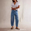 Casual Low Waist Straight Leg Jeans Women Four Seasons Loose Lace-up Tapered Pants Women's Streetwear Cargo Jeans