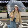 Women's Short Jacket Spring Autumn Korean Version Loose Ladies Coat Lace Stitching Short Female Outerwear