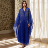 Eid Muslim Dress for Women Bat Sleeve Abaya Diamond Flower Party Dresses Kaftan Cardigan Chiffon Long Robe Lady