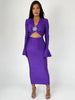 Elegant Hollow Out Sexy Maxi Dress For Women Spring V Neck Long Flare Sleeve Bodycon Club Party Evening Dress