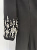 High Street Designer Party Vestido Women's Pearl Studded Diamond Long Dress