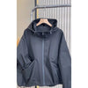 Black Hooded Windproof Windbreaker For Women Spring Autumn Casual Large Size Drawstring Trench Coat Loose Zipper Lined Jackets