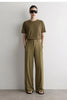 Wide Pants Woman Autumn Pleated Breathable Casual Trousers Loose Versatile Middle-aged Women's Clothing 12623019