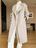 Dual Purpose Collar Wool Coat Horn Button Women 100% Wool Overcoat Double-Layers Autumn Winter Long Jacket Thick Trench Coat #23