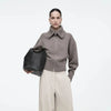 Apparel Yazhimei Cos Mod Spring of Ladies' Casual Standard Fit Waist-Cinching Knitted Pilot Jacket